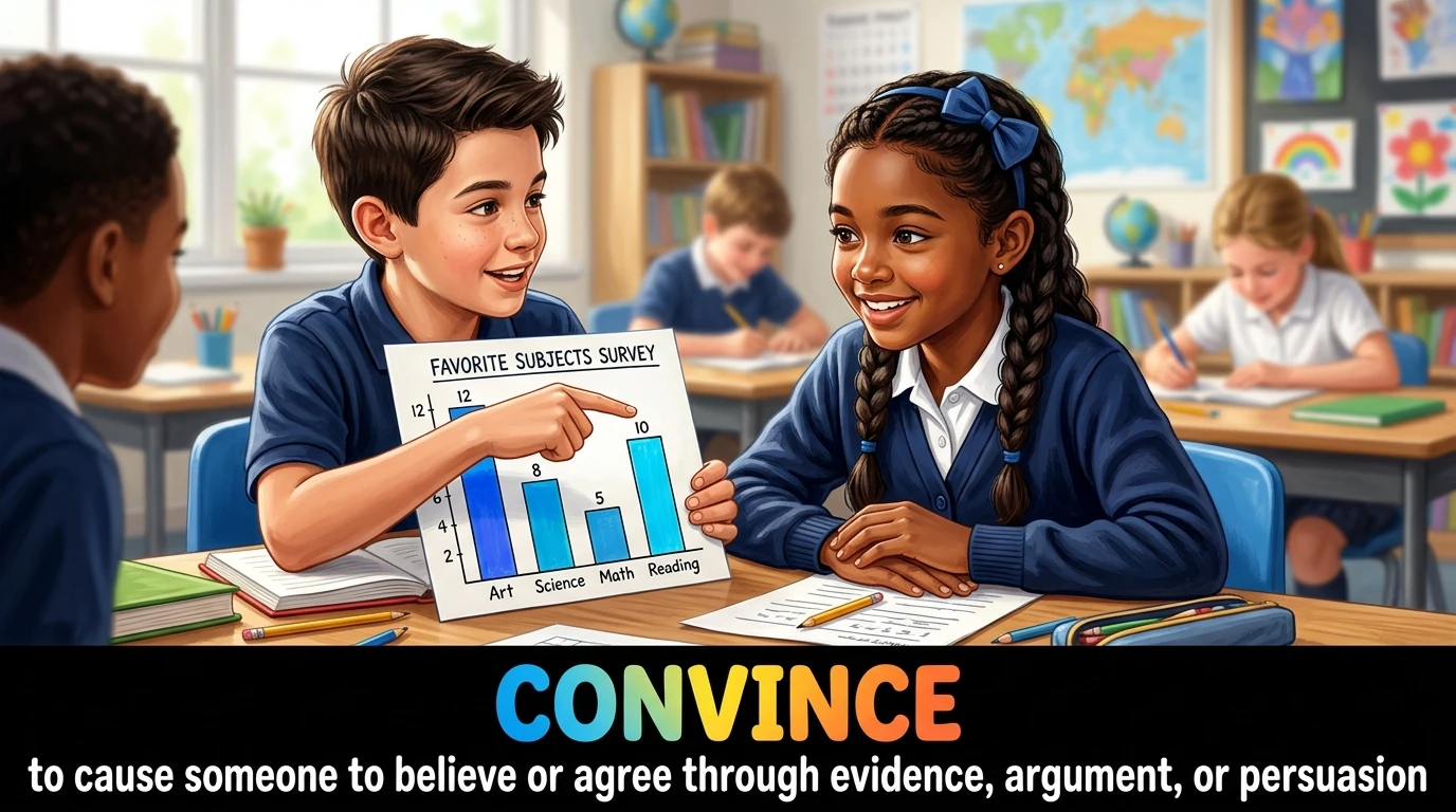 English Illustration for convince
